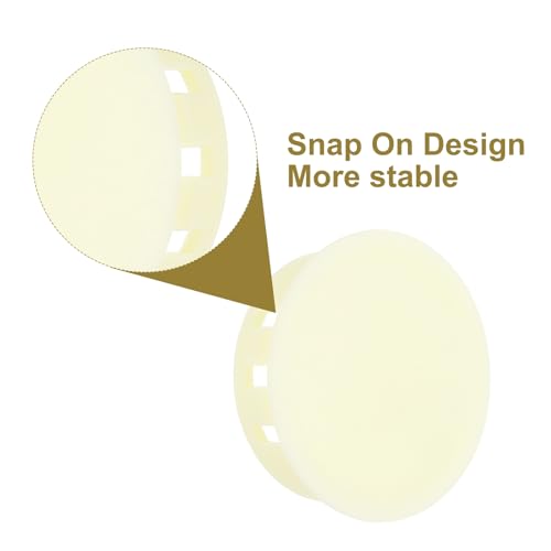 Image of MECCANIXITY 64PCS 32mm(1 1 /4 inch) Cream White Plastic Hole Plugs, Flush Type Panel Hole Plugs Insert End Caps for Locking Hole Tubes Furniture Cabinet