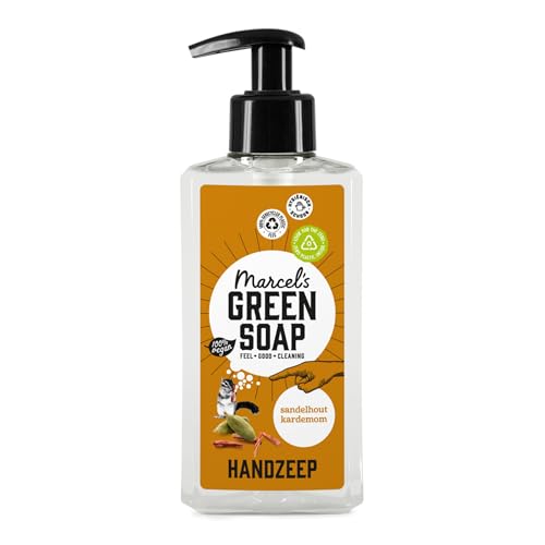 Marcel's Green Soap - Jabón de manos de sándalo y cardamomo - Dispensador de lavado de manos - 100% ecológico - 100% vegano - 97% biodegradable - 250 ml