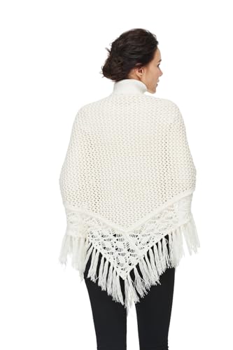 Women Versatile Knit Shawls and Wraps for Evening Dresses Elegant Triangle Fringed Scarf Cover Up4