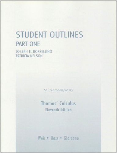 Student Outlines Part 1 for Thomas' Calculus 0321226402 Book Cover