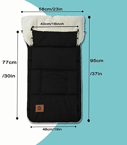EAQ Cosytoes Footmuff Baby footmuff Fleece Lined Cosytoes Warm Washable Sleeping Bag Universal Pushchair Footmuff (Black)