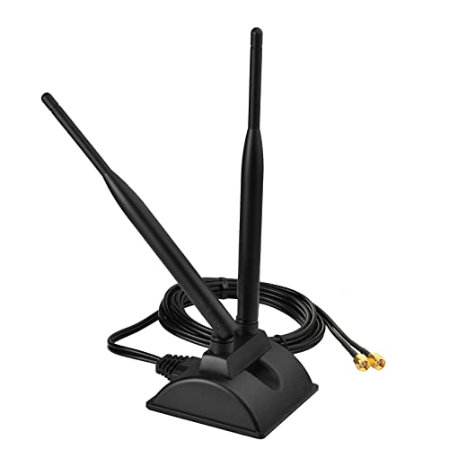 Eightwood Dual Wifi Antenna With Rp-Sma Male Connector, 2.4Ghz 5Ghz Dual Band Antenna Magnetic Base For Pci-E Wifi Network Card Usb Wifi Adapter Wireless Router #TOP1