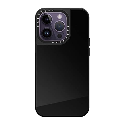 CASETiFY ミラー iPhone 14 Pro ケース [1.5mからの落下試験をクリア/MagSafe に対応] - ブラック (ブラックバンパー)