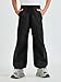 Haloumoning Boys Parachute Pants Kids Baggy Wide Leg Elastic Waist Track Pants Athletic Joggers with Pockets 5-14Y Black