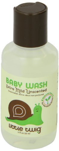 Little Twig All Natural, Hypoallergenic, Extra Mild Baby Wash For Sensitive Skin, Unscented, 2 Ounce Bottle #TOP4