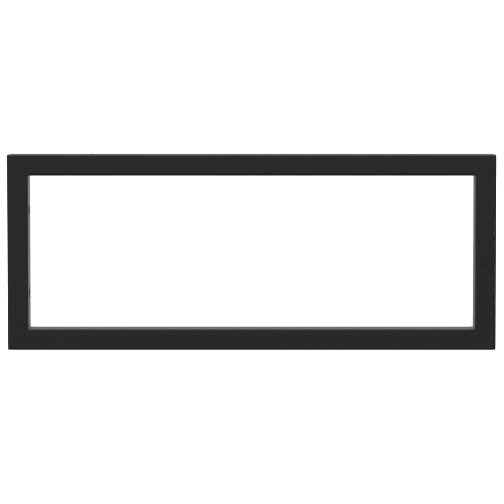 2 soportes para lavabo, color negro, rectangulares, de acero, 20 x 50 cm, montaje en pared para soporte de consola y estante en el baño o la cocina