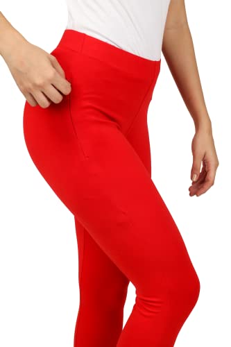 Image of ON&ON Women's Cotton Stretchable Slim Fit Straight Pants Trouser for Casual Wear and Office Wear
