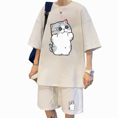 [BUTMYJ] �ĕ� �����Yt�V���c ���� �㉺�Z�b�g �������W���[�W �㉺�X�E�F�b�g�g�b�v�X �n�[�t�p���c �V���b�g�p���c 2�_�Z�b�g�����L�ƌ��̕� ���K�X�|�[�c�E�F�A �Z�b�g�A�b�v -white-L