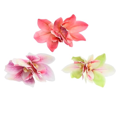 Lot de 3 Pinces à Cheveux Fleur Hawaïenne pour Femme, Élégantes Barrettes avec Fleurs Artificielles, Orchidées et Hibiscus, Accessoire Idéal pour Mariage...