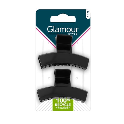 Pince à cheveux noire GLAMOUR STYLE incassable en plastique recyclé quotidien
