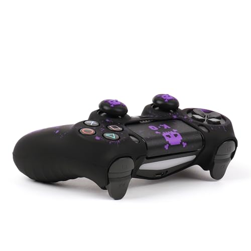 Image of RALAN Pixelated Skull Design Controller Skin Cover with 2 Thumb Grips Compatible with PS4 /Playstation 4 Slim /Pro Controller