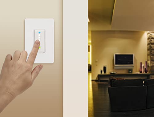 Cree Connected Max Smart In-Wall Dimmer Switch For Standard Bulbs, Dimmer Switch, Compatible With Any Bulb, Bluetooth + Wifi, 2.4 Ghz, White, 1 Dimmer Switch #TOP3