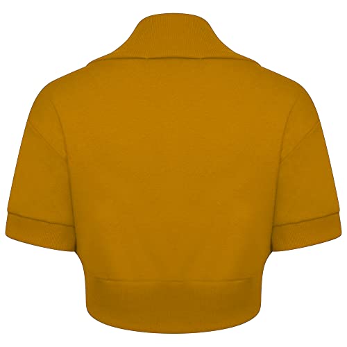 Image of Loxdonz Girl's Short Sleeve Shrug Childrens Kids Cotton Cardigan Bolero Shrug Jacket