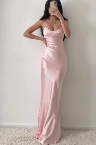 Eightale Satin Long Bridesmaid Dress Mermaid Slip Bodycon Maxi Formal Gown Floor Length Open Back4