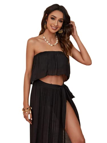 Ai'mage Women Cover Ups For Women Swimsuit Beach Long Boho Swimsuit Black Large #TOP6