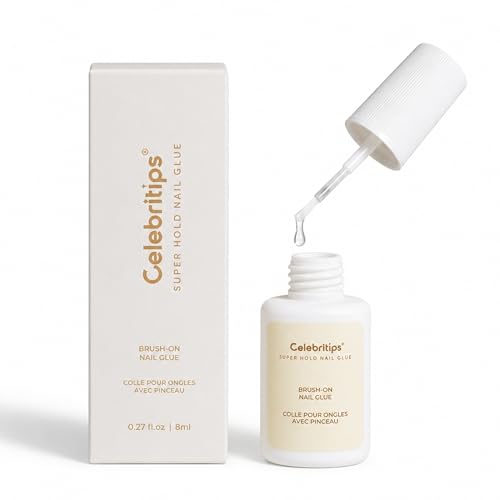 Celebritips Super-Hold Nail Glue | Non-Toxic Gentle | 8ml (0.27 fl.oz) (1 Bottle)