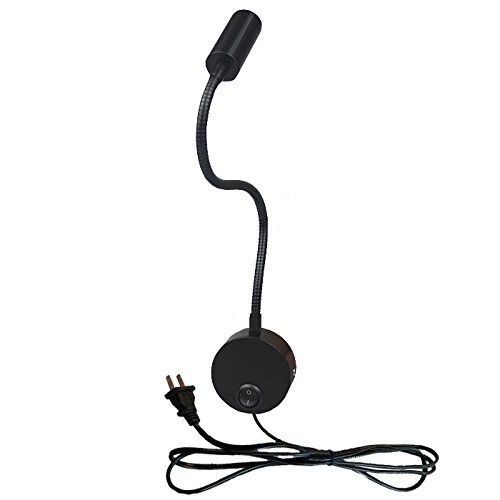 LUMINTURS 3W LED Wall Picture Lamp Hardwired Fixture ON/OFF Plug Switch Light Black-finish Warm White