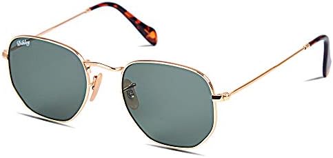 DIKLEY Classic Crystal Glass Lens Retro Round/Square Metal Frame Sunglasses for Men Women