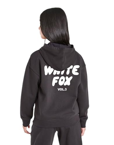 B&S trendz Kids Printed Hooded Tracksuit For Girls(SA51#Black Tracksuit#Print White # 11-12)