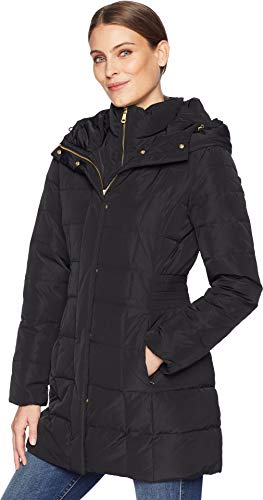 Cole Haan Women's Taffeta Down Coat with Bib Front and Dramatic Hood2