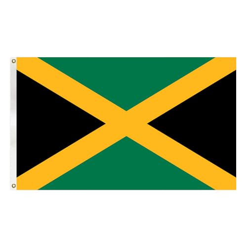 GSYLPFT Jamaican Flags for Outside 3x5 Jamaica Flag Outdoor Vivid Color Fade Resistant Double Stitched Jamaican flag with Brass Grommets