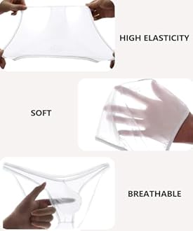 Men's Sexy Low Rise Briefs See-through Ice Silk Bikini Soft Sheer Bulge Pouch Underwear