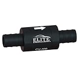 Elite Engineering - 1/2' (13mm) High Flow Check Valve - One-Way Automotive Fuel Check Valve - Hose Barb Ends - High Temperature and Pressure - Black Anodized Aluminum