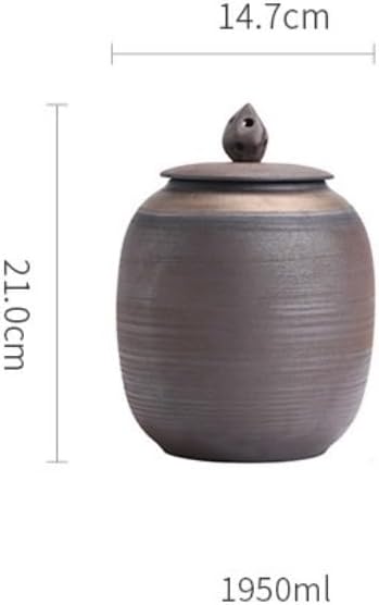 SONGCHAO Sugar Jar Bulk Tea Storage Jars Handmade Coarse Pottery Retro Sealed Jars Large Capacity Home Kitchen Ceramic Storage Jars Tea Canister
