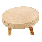 TIDTALEO Vintage Holz Kuchenständer Dreibeiniger Hocker für Kuchen und Obstpräsentation Rustikales Design für Stilvolle Dekoration Ihrem Zuhause