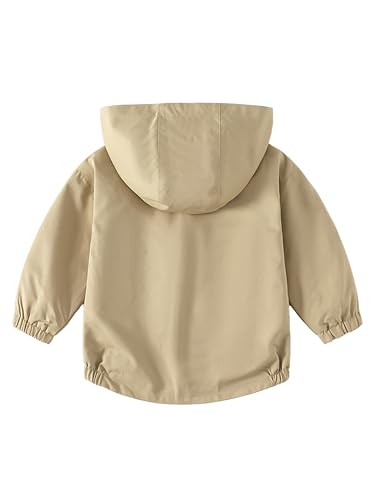 Image of Volunboy Toddler Boys Windbreaker Casual Outerwear Kids Lightweight Zip Hooded Jacket Baby Cute Dust Coat