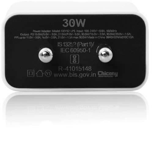 Image of 30W Type-C Fast Charger for Google Pixel | Adapter for Pixel 9A /9 Pro /8 /8a / Pixel Tablet /Chromebook & Other USB-C Devices |Original Charging Speed (White)