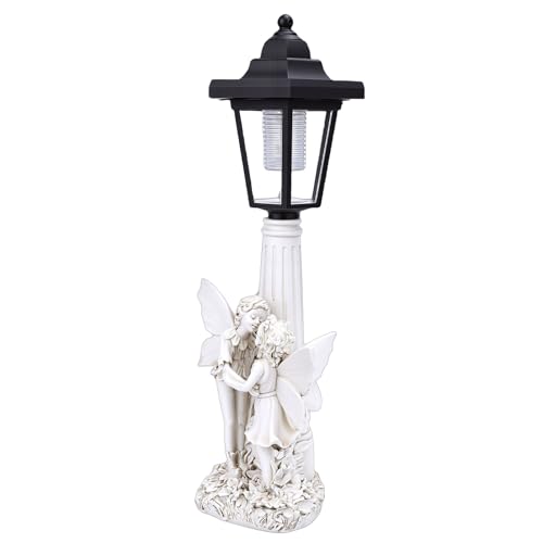Lampe statue en résine solaire décoration de patio cour pelouse allée LED