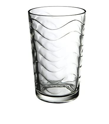 Vidrios de Levante Vaso Cristal Agua Olas 230ml – Set 6 Unidades – Diseño Elegante y Resistente – Apto para Lavavajillas y Microondas