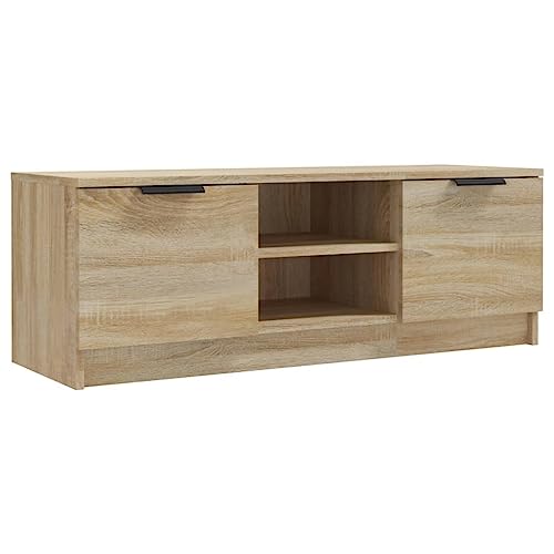 vidaXL TV Schrank Lowboard TV Möbel Tisch Board Sideboard Fernsehschrank Fernsehtisch HiFi-Schrank Sonoma-Eiche 102x35x36,5cm Holzwerkstoff