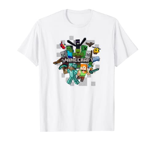 Minecraft Character Cluster Logo Camiseta