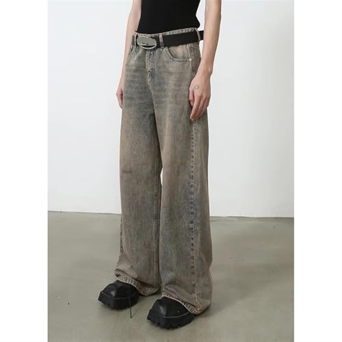 Men's Loose Vintage Draping Straight Jeans, Men's Casual Street Style Denim Pants with Pockets Men and Women2