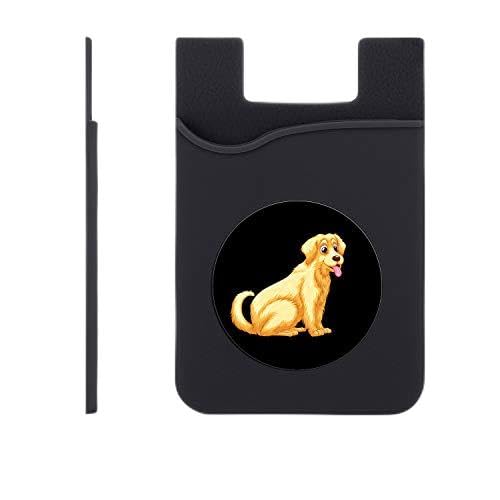Set of 3 Cell Phone Card Wallet, Silicone Phone Card Id Cash Wallet with 3M Adhesive Stick-on Brown Looking Dog Printed Designer Mobile Wallet for Your Phone & Tablet-image-41