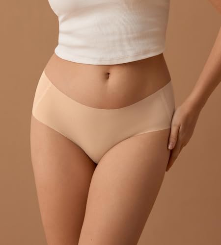 Image of SHARICCA Womens Seamless Underwear No Show Hipster Panties Invisible Lightweight Nuage Bikinis Briefs Microfiber Pack