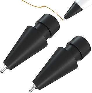 REEYEAR (Pen Like) Pencil Tips fits for Apple 2nd Gen iPad Pro Pencil,0.78mm No Wear Out Fine Point Precise Control Apple Pen Tip,Longer Tips High Strength Material,Black