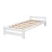 Produktbild Holzbett Einzelbett 90 cm x 200 cm Weiß Natur Massive Füße Einzelbett Doppelbett Bettgestell mit Lattenrost/Rollrost aus Kiefernholz, ohne Matratze schneller Versand