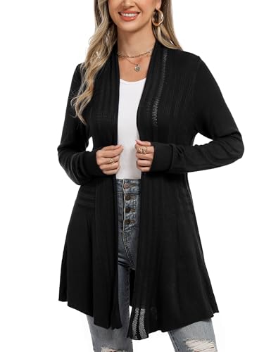 iClosam Women Open Front Cardigans Casual Long Sleeve Lightweight Knit Cardigan Sweater2