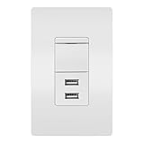 Legrand Pass & Seymour TM83USBWCCV4 15 Amp Combination Decorator Rocker Light Switch and Type A USB Charging Ports, 3-Way, White with Screwless Wall Plate (1 Count)