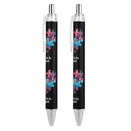 Bolígrafo retráctil Autism Awareness de trazo fino 0,5 mm con mensaje de inclusión, 4 pack