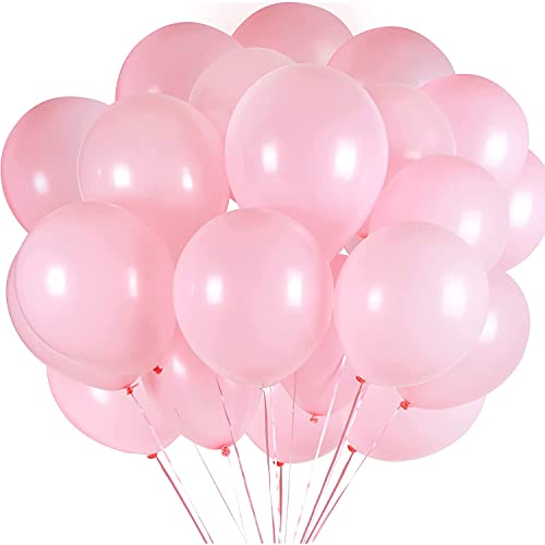 Hrobig Luftballons Rosa - 100 Stück 30 cm / 12 zoll Helium Ballons - Pastellrosa Latex Luftballon für Geburtstag, Hochzeit, Babyparty, Halloween Oder Weihnachten party Deko Cover