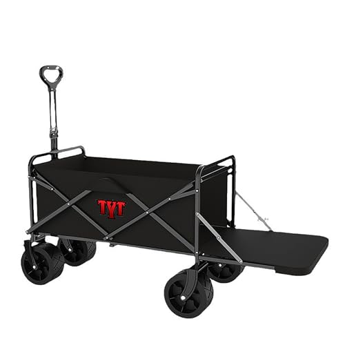 Carretilla plegable portátil TYT con ruedas, capacidad de 220 lbs, carro plegable con mango flexible, ideal para compras, deportes, jardín y camping miniatura 1