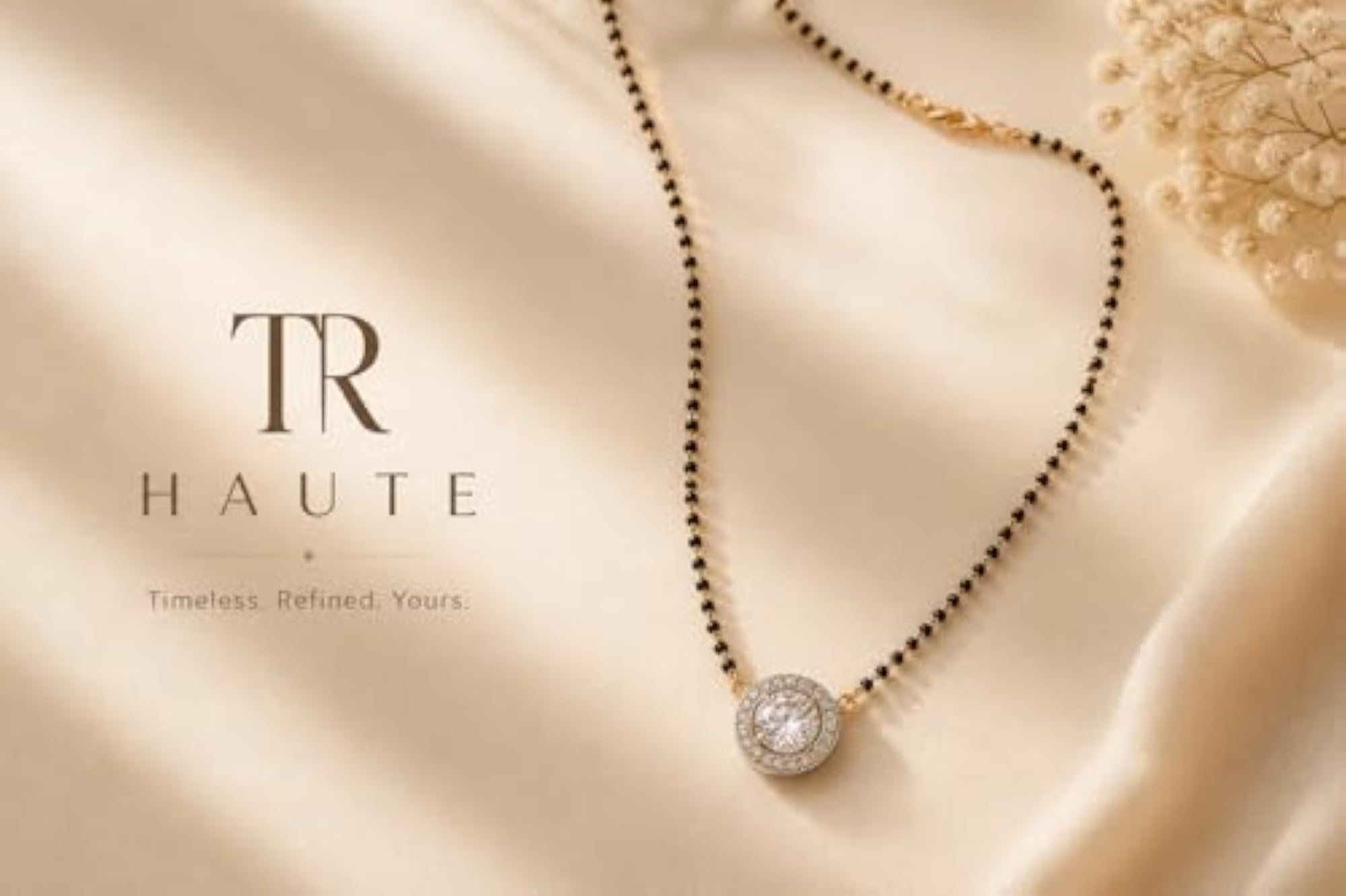 Gold Plated Mangalsutra with CZ Diamond Pendant