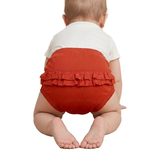 FERRYS   2501   Cubrepañal Bebé con Puntilla – 100% Algodón Peinado   Color Rojo   Talla 18 Meses