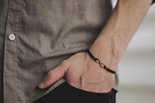 Infinity Bracelet For Men, Black Cord Men's Bracelet, Bronze Infinity, Yoga Jewelry, Gift For Him, Endless, Friendship, Charm Bracelet, Zen #TOP2