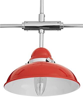 Premier Housewares 3 Light Chrome Ceiling Pendant - Red