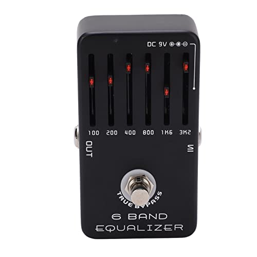 Vbestlife Pedal de Efecto de Guitarra Eléctrica con Ecualizador de 6 Bandas, Indicador LED True Bypass...
